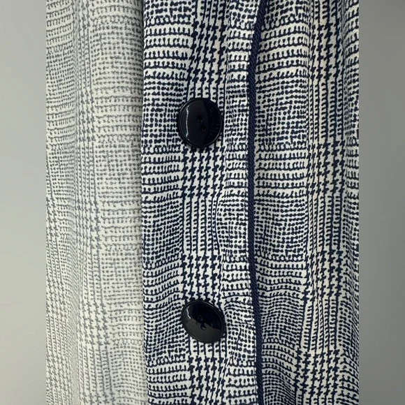 Whirlaway vintage lightweight blazer 3/4 sleeve blue and white houndstooth large - Picture 4 of 8